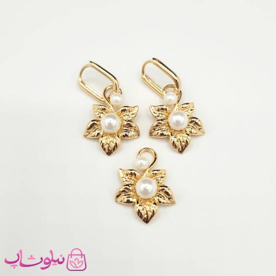 خرید  نیم ست زنانه ژوپینگ مدل گل و مروارید 
