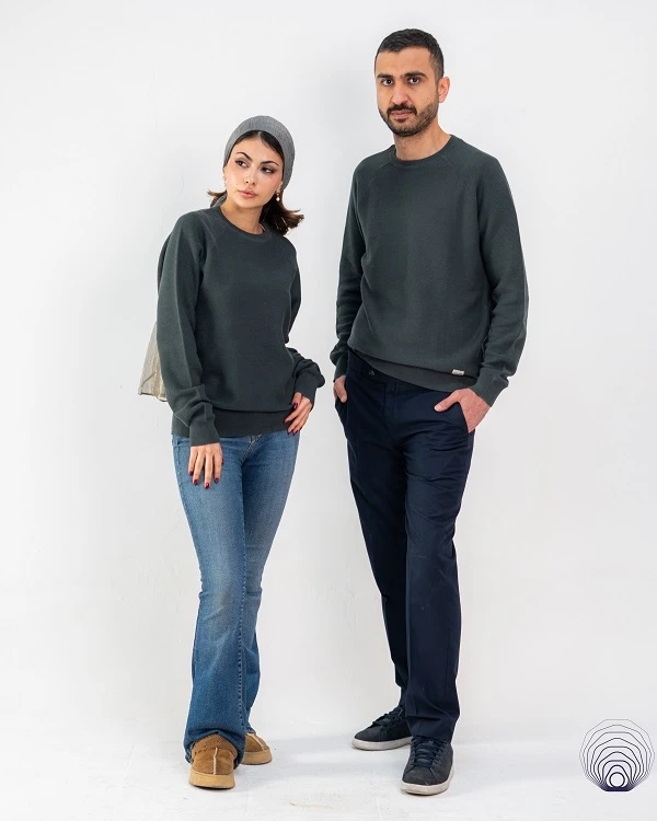 پلیور بافت سبز تیره یونیسکس Jack & Jones