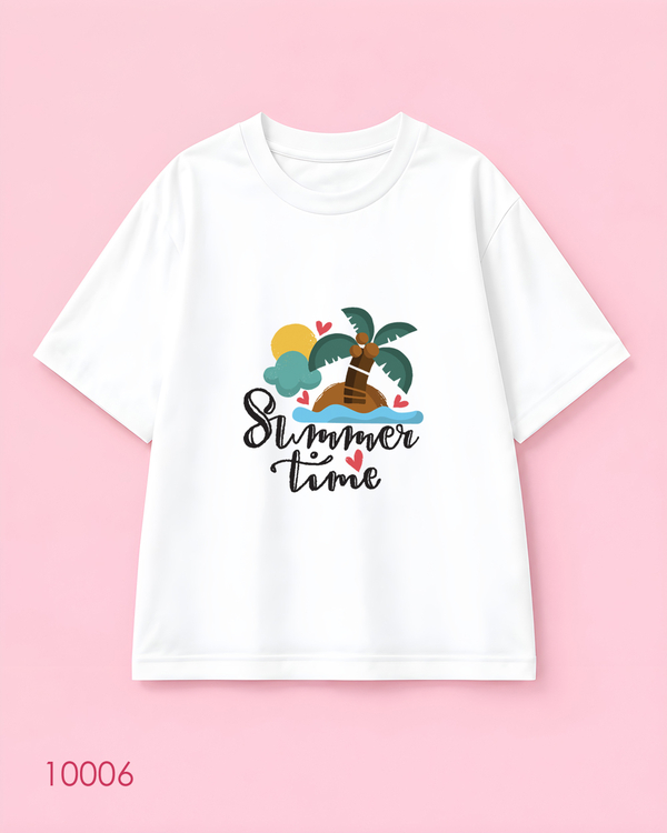 خرید  تیشرت اورسایز طرح  Summer Time 
