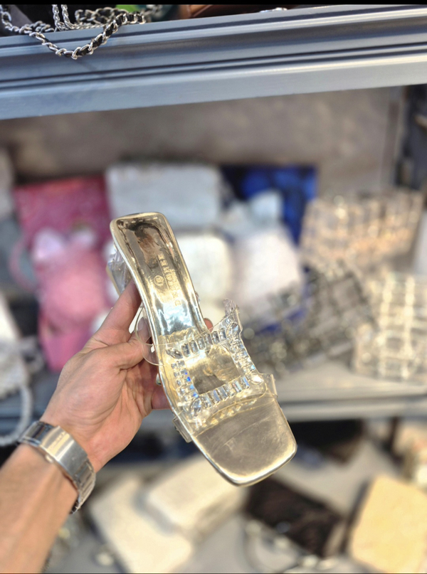 کفش زنانه پاشنه 5 سانت نگینی