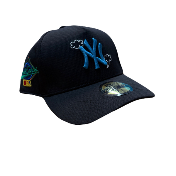 کلاه بک فیت بیسبالی مشکی طرح  NY BLUE