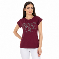 خرید تیشرت زنانه نگین دار پشت گیپوری