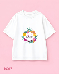 خرید تیشرت اورسایز نخ پنبه طرح Hello Summer Beach Party