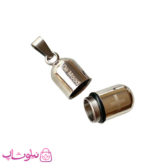 گردنبند کپسول عشق استیل نقره ای کد 270