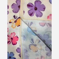روسری نخ کاستوم طرح گل کاغذی قواره بزرگ 140x140 دور چرخ دوز کرم شیری