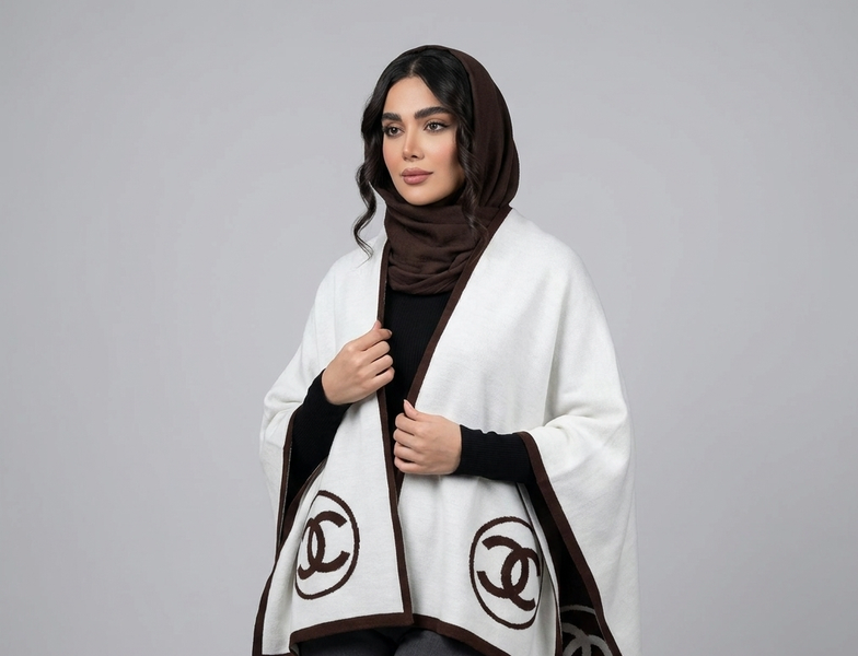 شال زنانه رو دوشی بافت دو رو مستر کوالتی طرح شنل 🍁 کد 304