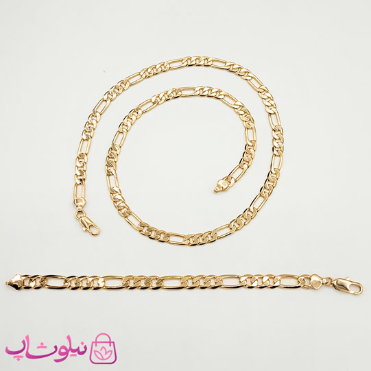 خرید گردنبند/ دستبند زنانه ژوپینگ مدل فیگارو طلایی رنگ (ترند جدید اینستاگرام) 