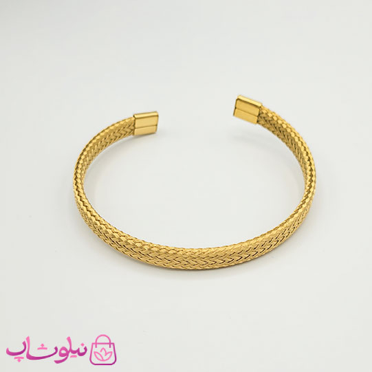 خرید  بنگل حصیری مردانه استیل طلایی رنگ 