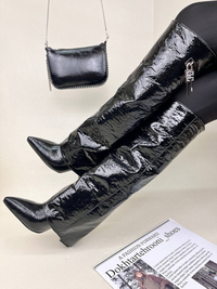 بوت زنانه پاشنه دار دامنی ژیوانشی براق GIVENCHY کد 1696 دختر طهرونی
