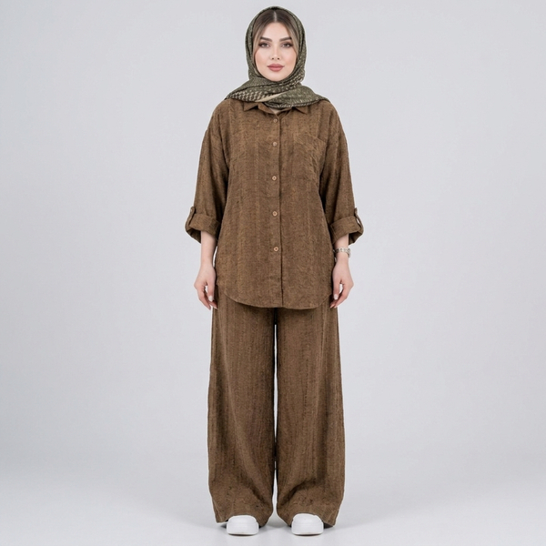 ست مانتو و شلوار زنانه مخمل پاییزی