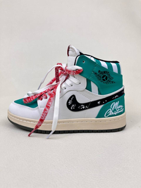 کتونی ساقدار زنانه ایر جردن 1 مدل کریسمس 1 NIKE AIR JORDAN کد 912