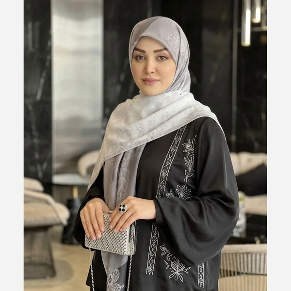 روسری نخ کاستوم طرح طناز قواره 140 سانتیمتر
