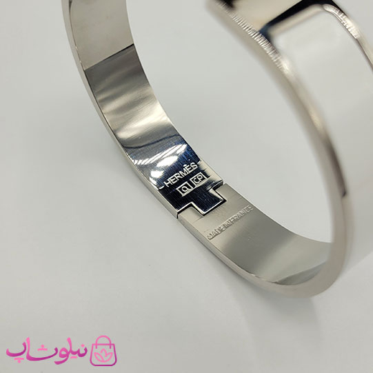 دستبند زنانه هرمس سفید نقره ای استیل قفل اورجینال کد 1250