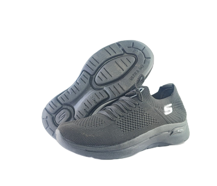 کفش اسپرت و روزمره زنانه و پسرانه برند اسکچرز Skechers مدل بافتی بندی مشکی کد 236