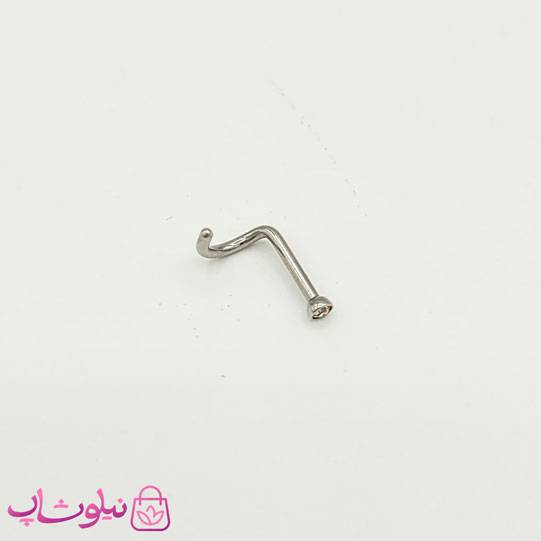 خرید  پیرسینگ بینی نگین ریز نقره ای 