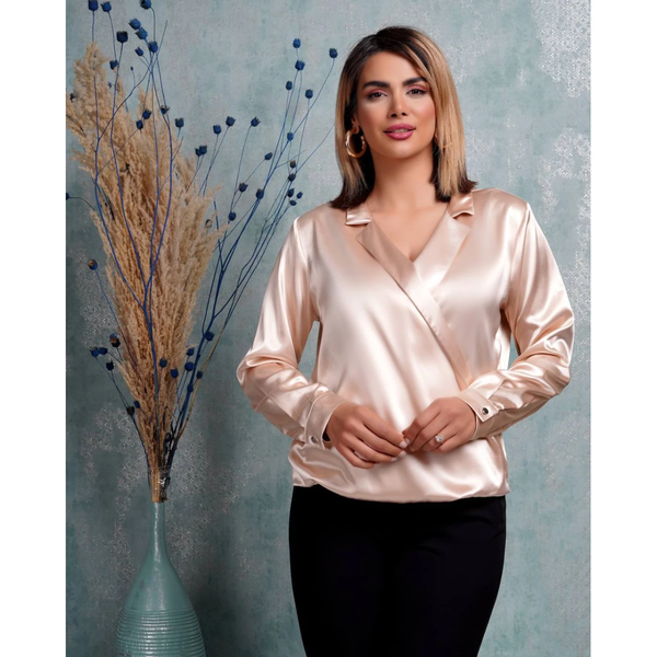 شومیز ساتن مدل چپ و راست