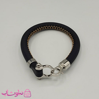 خرید دستبند امگا رابر مشکی مردانه سایز لارج کیفیت مستر با دوخت نارنجی (طراحی جدید)