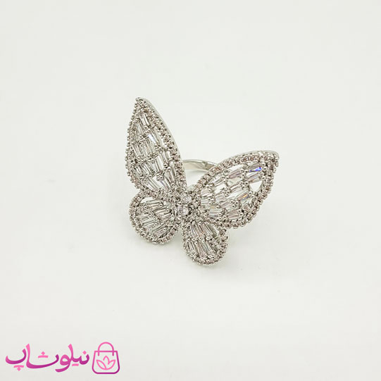 خرید انگشتر دخترانه پروانه YSX نقره ای رنگ