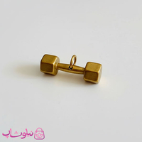 خرید  گردنبند دمبل ورزشی مدل طلایی استیل (اندازه پلاک متوسط) 