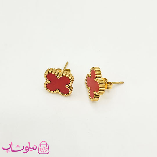 ست گردنبند و گوشواره دخترانه ونکلیف قرمز کد 1691