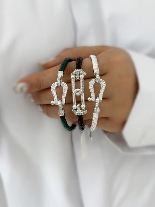 دستبند زنانه چرمی نعل اسب و تیفانی ۹۳۲