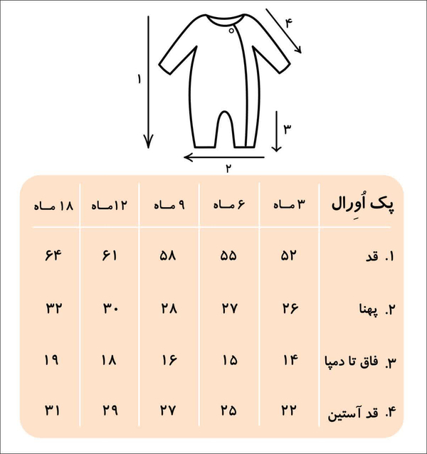 اورال سرهمی نخ پنبه دخترانه نوزادی (سایز 0 تا 18 ماه)