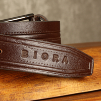 کمربند مردانه بیورا مدل چرم طبیعی میخی کد k011-brown
