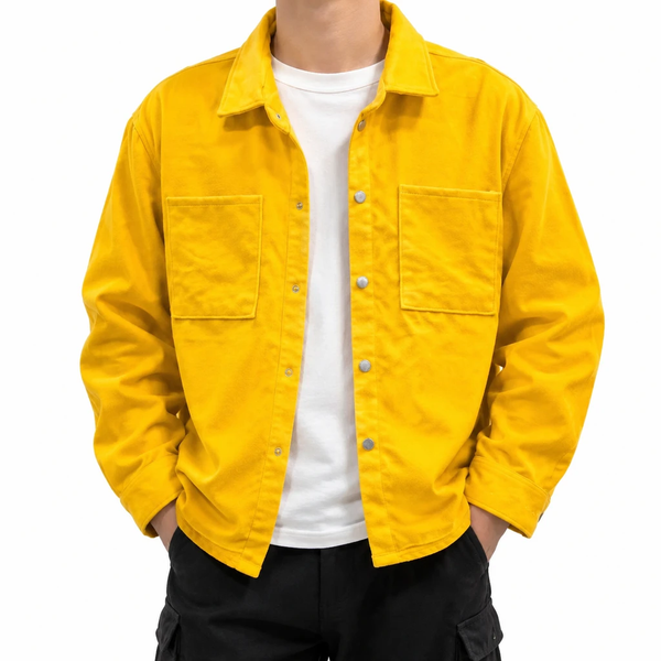 خرید جکت پشمی لش باکسی P399 چهارخانه زرد خردلی 