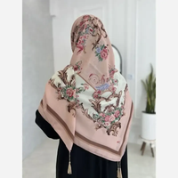 روسری کرپ نخ صورتی قواره 140 لطیف و نرم