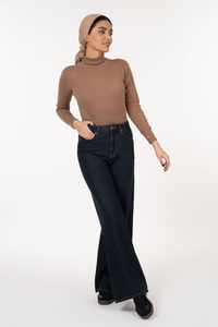 شلوار جین زنانه بگی سرمه ای خام شور جک پات ریزشی رویال جین royal jeans