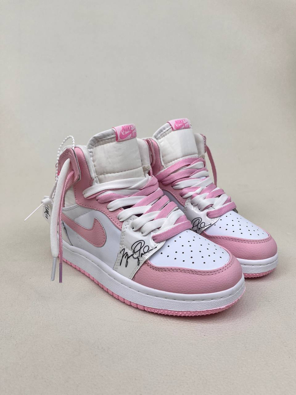 کتونی ساقدار زنانه ساقدار ایر جردن 1 امضای شیکاگو صورتی 1 NIKE AIR JORDAN کد 912