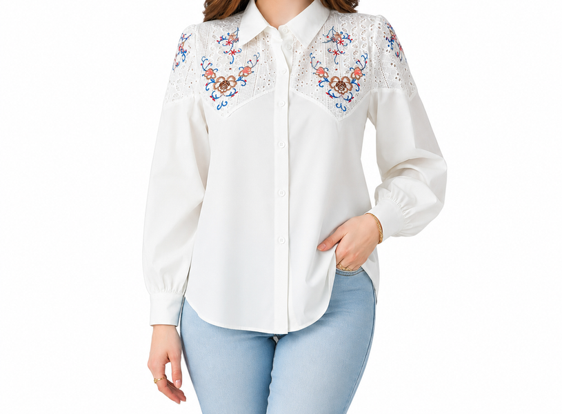 شومیز زنانه گلدوزی وارداتی کد 361