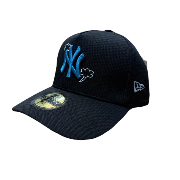 کلاه بک فیت بیسبالی مشکی طرح  NY BLUE