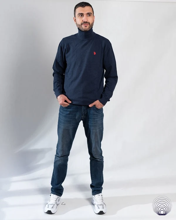 خرید پلیور یقه اسکی مردانه U.S.Polo Assn – دو رنگ کاربردی 