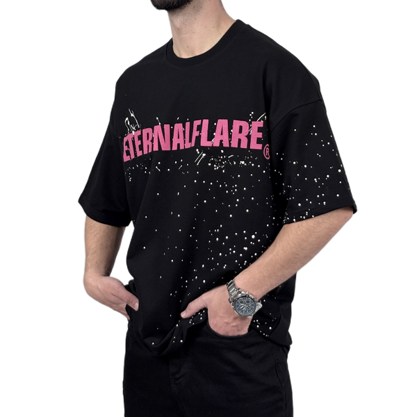 تیشرت آستین کوتاه مردانه مشکی دونخ مدل ETERNALFLARE