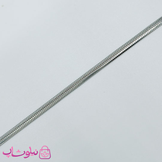 دستبند هرینگبون نقره ای رنگ مدل نرم عرض 2 میل کد 791