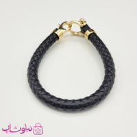 دستبند امگا رابر مشکی با قفل طلایی سایز لارج کیفیت مستر کد 1200