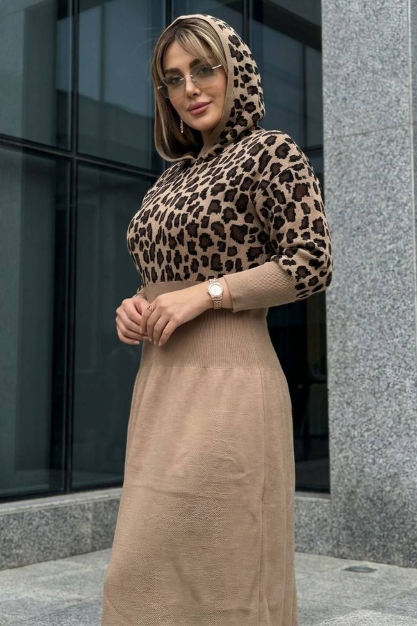 کفتان بافت ساعت شنی پلنگی مدل ماهوین کد 40224
