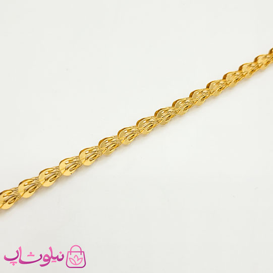 دستبند زنانه طرحدار استیل طلایی رنگ کد 961