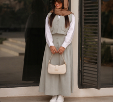 ژیله و دامن ست مدوسا لینن وارداتی ۳۸ تا ۴۴ کد 741