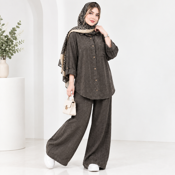 ست مانتو و شلوار زنانه مخمل پاییزی