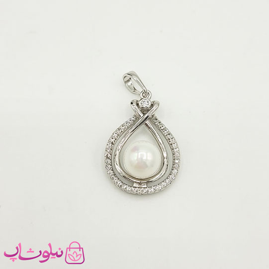 خرید  پلاک زنانه ژوپینگ مرواریدی نگیندار 