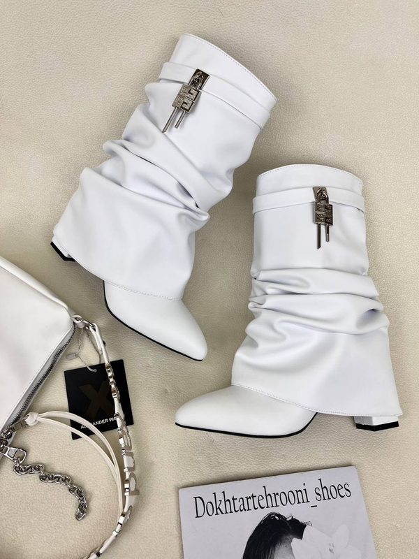 نیم بوت پاشنه دار زنانه ژیوانشی چروک GIVENCHY کد 1333 دختر طهرونی کد 682