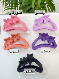 کلیپس موی شمعی طرح گل در رنگبندی