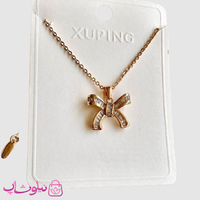 گردنبند دخترانه ژوپینگ مدل پاپیون نگیندار کد 499
