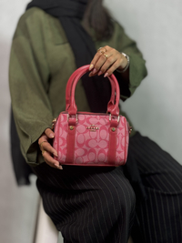 کیف دخترانه صندوقی کوچ صورتی   coach