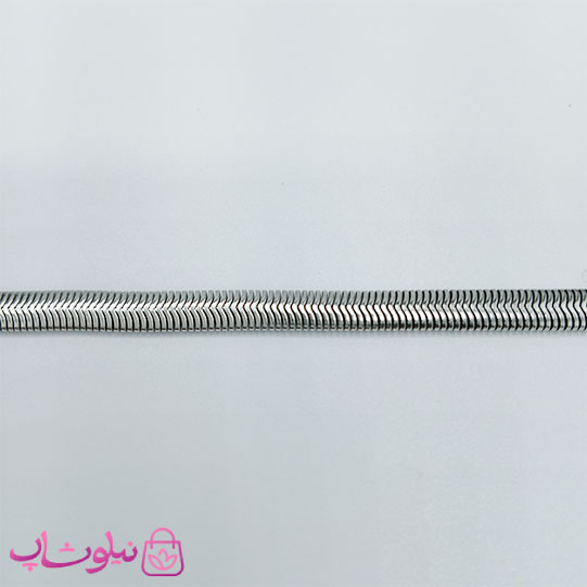 دستبند هرینگبون نقره ای رنگ مدل نرم عرض 5 میل کد 798