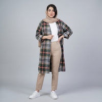 مانتو اسپرت چهارخونه پشمی پاییزه