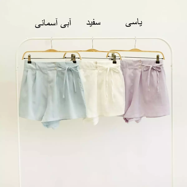 شلوارک لینن پشت کمرکش