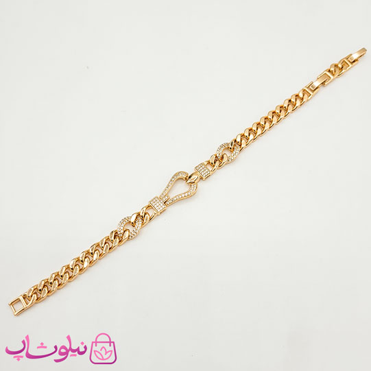 دستبند زنانه ژوپینگ طلایی مدل فرد Fred نگیندار کد 899
